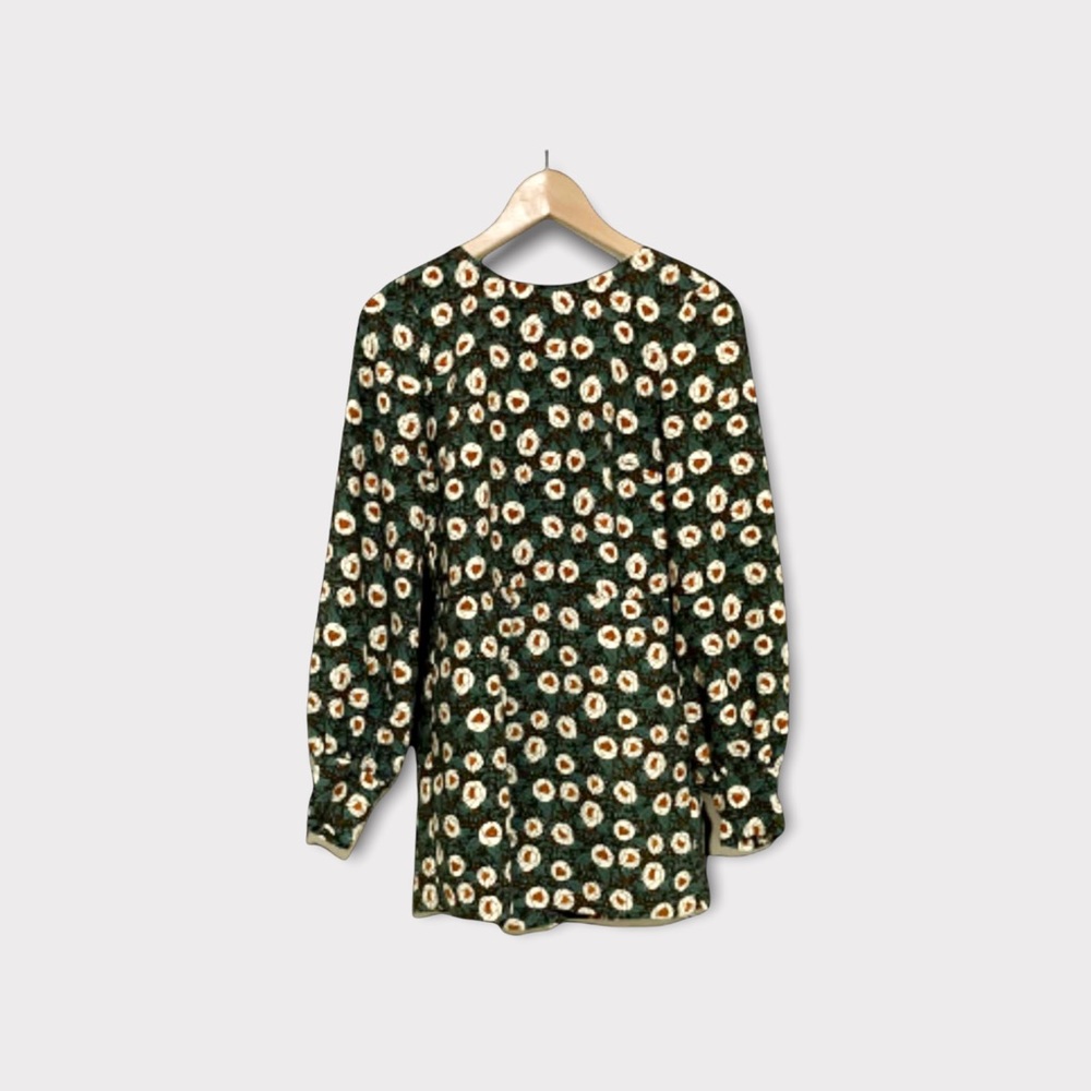 Zara green floral romper size S